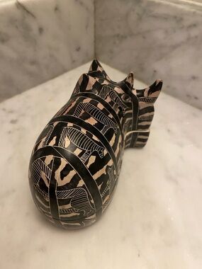 Vintage Besmo Soapstone Rhino Trinket Box: Hand Carved Kenyan Decor